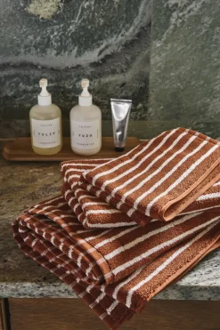 Scandi Living Toalla de baño Drift 70x140 cm, Marrón-blanco MarrónBlanco Sale