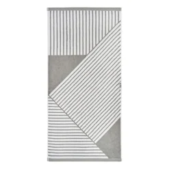 NJRD Toalla de baño Stripes 70x140 cm, Gris New