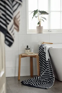 NJRD Toalla de baño Stripes 100x150 cm, Azul Discount