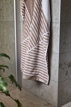 NJRD Toalla de baño Stripes 70x140 cm, Beige Online