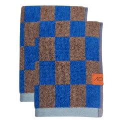 Mette Ditmer Toallas De Mano Y Cortesía<Toalla Retro, Cobalt, 40x55 cm, Set de 2 AzulMarrón