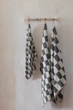 Mette Ditmer Toalla Retro, Dark grey, 50x90 cm Gris Online