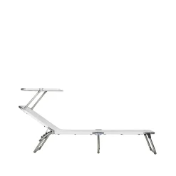 Fiam Tumbonas Y Sillas Para Tomar El Sol|Sillas De Exterior<Tumbona de sol Amigo Top, Tela textaline white, estructura de aluminio, techo solar Blanco
