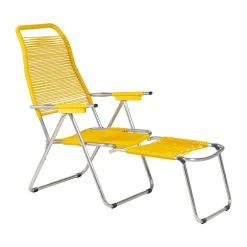 Fiam Tumbonas Y Sillas Para Tomar El Sol|Sillas De Exterior<Tumbona Spaghetti con reposapiés, Amarillo