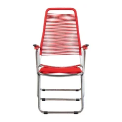 Fiam Tumbonas Y Sillas Para Tomar El Sol<Tumbona Spaghetti con reposapiés, Rojo