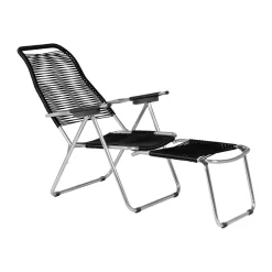 Fiam Tumbonas Y Sillas Para Tomar El Sol<Tumbona Spaghetti con reposapiés, Negro