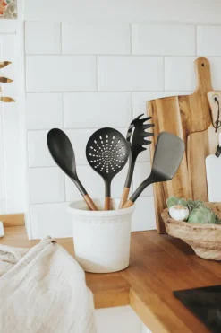 Dorre Cucharas De Cocina<Utensilios de cocina Korra, 4 piezas, Acacia-plástico MarrónNegro
