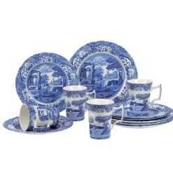 Spode Vajilla Blue Italian, 12 piezas Azul