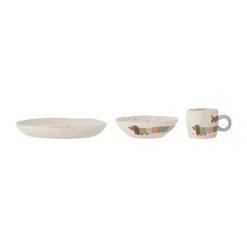 Bloomingville Vajilla Charlie 3 piezas, -blanco Azul Outlet