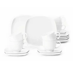 Seltmann Weiden Juegos De Vajilla<Vajilla de café Lido cuadrada 18 piezas, Blanco