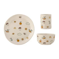 Bloomingville Vajilla infantil Agnes 3 piezas, White Blanco Sale