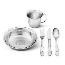 Georg Jensen Vajilla infantil Elephant, 5 piezas Plateado