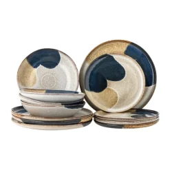 Bloomingville Vajilla Jules, 12 piezas, Gris Clearance