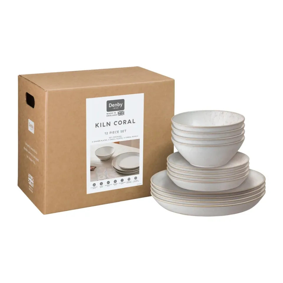 Denby Juegos De Vajilla<Vajilla Kiln Coral, Coral-beige, 12 piezas RosaBeige