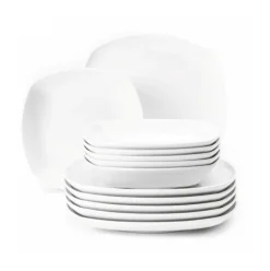 Seltmann Weiden Vajilla Lido cuadrada 12 piezas, Blanco New