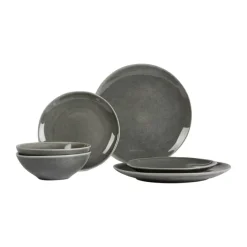 Broste Copenhagen Vajilla para dos Nordic Rain, 6 piezas Gris