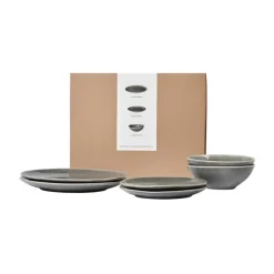 Broste Copenhagen Vajilla para dos Nordic Rain, 6 piezas Gris