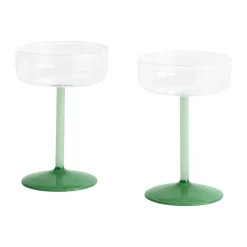 HAY Vaso coupe Tint 20 cl 2 unidades, Clear-jade light green-jade dark green Multi Discount