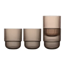 Sagaform Vasos De Plástico<Vaso de agua Billi 40 cl, pack de 4, Marrón