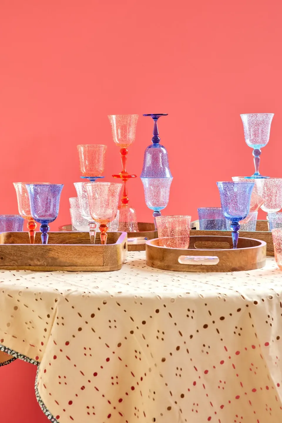 RICE Vaso diseño burbuja acrílico 41 cl, Azul Online