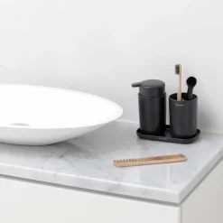 Brabantia Vaso para cepillos de dientes ReNew , oscuro Gris