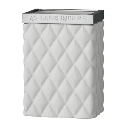 Lene Bjerre Vaso para cepillos Portia, blanco-plata PlateadoBlanco Sale
