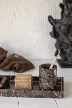 Mette Ditmer Portacepillos De Dientes<Vaso portacepillos Marble 10 cm, Marrón