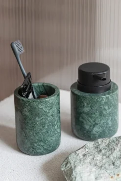Mette Ditmer Portacepillos De Dientes<Vaso portacepillos Marble 10 cm, Dark forest Verde