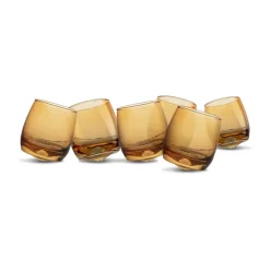 Sagaform Vasos con base redondeada 30 cl 6-pack, Ámbar Naranja Best