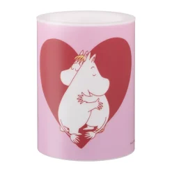 Muurla Velas Led<Vela gruesa LED Moomin 10 cm, Corazón Rosa