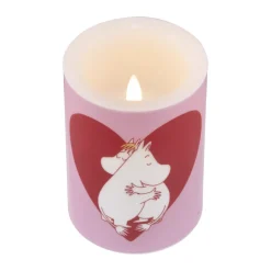 Muurla Velas Led<Vela gruesa LED Moomin 10 cm, Corazón Rosa