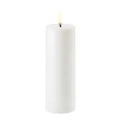 Uyuni Lighting Vela gruesa LED Uyuni Ø5 cm, 14,5 cm Blanco