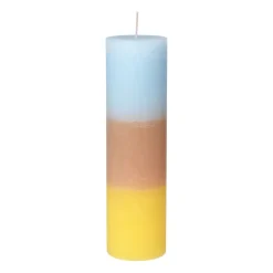 Broste Copenhagen Vela gruesa Rainbow 25 cm, Pineapple cloud AzulBeigeAmarillo Hot