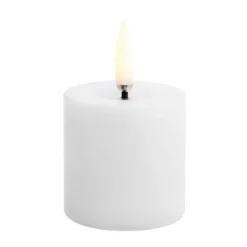 Uyuni Lighting Vela gruesa Uyuni LED derretida, , Ø5x4,5 cm Blanco Best