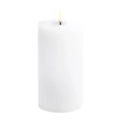 Uyuni Lighting Vela gruesa Uyuni LED derretida, rústico, Ø7,8x15 cm Blanco Clearance