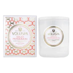 Voluspa Vela perfumada Classic Maison Blanc 60 horas, Saijo Persimmon Color doradoBlanco Hot