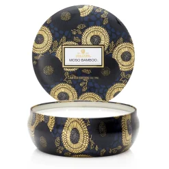 Voluspa Vela perfumada 3-wick in a tin 60h, Moso Bamboo Color doradoNegroBlanco Sale