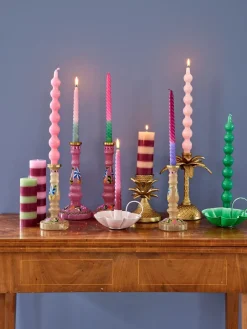 RICE Velas<Vela 30,2 cm, 2-pack, Verde