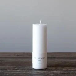 Tell Me More Vela L 15 cm, Blanco Hot