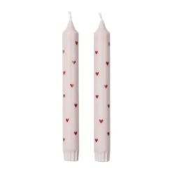 Broste Copenhagen Velas Amor 2-pack, Light pink-red Rosa