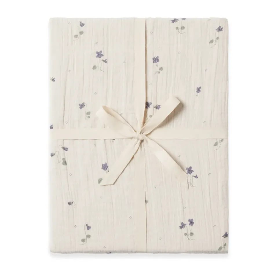 Garbo&Friends Viola Muslin sábana ajustable., 60x120x20 cm Azul Hot