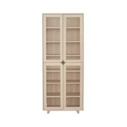 1898 Vitrinas Y Gabinetes|Vitrinas Y Gabinetes<Vitrina alta Vidja, Roble pigmentado blanco Beige
