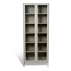 Mavis Vitrina Volt 190 cm , Detalles en acero inoxidable Beige Outlet