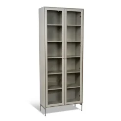 Mavis Vitrina Volt 190 cm , Detalles en acero inoxidable Beige Outlet