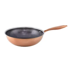 Hâws Woks<Wok con recubrimiento hybrid coating Santo Ø28 cm, Oro rosado NaranjaPlateadoNegro
