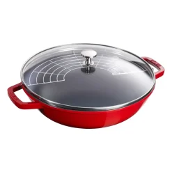 STAUB Wok con tapa de cristal Ø30 cm 4,4 L, Rojo Sale
