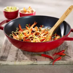 STAUB Wok con tapa de cristal Ø30 cm 4,4 L, Rojo Sale