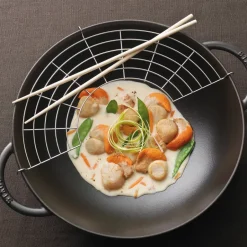 STAUB Wok con tapa de cristal Ø37 cm 5,7 L, Negro Outlet