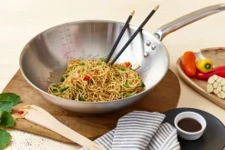 De Buyer Woks<Wok de acero inoxidable Alchimy, Ø32 cm Plateado