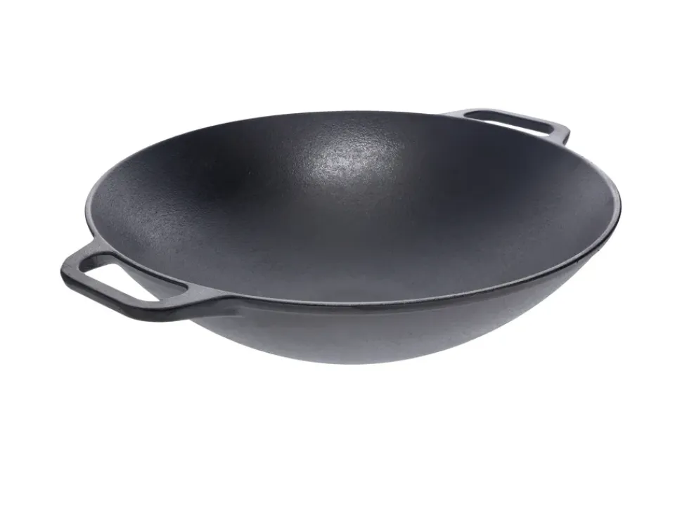 Victoria Woks<Wok de hierro fundido 36 cm, Negro
